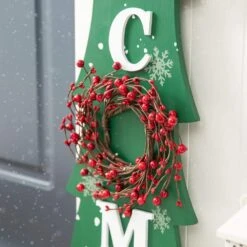 42 In. H Christmas Wooden WelcomeChristmas Tree Porch Sign -Northlight Shop glitzhome christmas figurines 2010100064 1f 1000