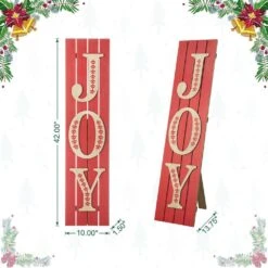 42 In. H Christmas Wooden Joy Porch Sign (2 Function) -Northlight Shop glitzhome christmas figurines 2010100073 c3 1000