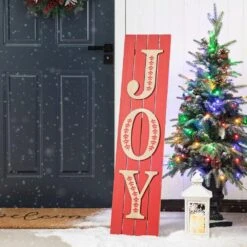42 In. H Christmas Wooden Joy Porch Sign (2 Function) -Northlight Shop glitzhome christmas figurines 2010100073 e1 1000