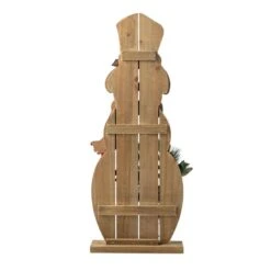 36 In. H Christmas Wooden/Metal Snowman Porch Decor With Floral Wreath (KD) -Northlight Shop glitzhome christmas figurines 2010100074 44 1000