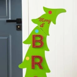 42 In. H Christmas Wooden Bright Bent Tree Porch Sign (KD) -Northlight Shop glitzhome christmas figurines 2010100077 4f 1000