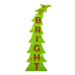 42 In. H Christmas Wooden Bright Bent Tree Porch Sign (KD)