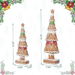15.75 In. H Resin Christmas Tree Table Decor (Set Of 2) -Northlight Shop glitzhome christmas figurines 2040200012 c3 1000