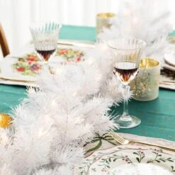 9 Ft. Pre-Lit White Pine Artificial Christmas Garland, With 50 Warm White LED Lights And Timer 14 9 Ft. Pre-Lit White Pine Artificial Christmas Garland, With 50 Warm White LED Lights And Timer -Northlight Shop glitzhome christmas garland 2016000025 44 1000