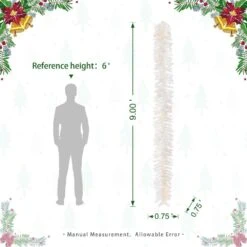 9 Ft. Pre-Lit White Pine Artificial Christmas Garland, With 50 Warm White LED Lights And Timer 11 9 Ft. Pre-Lit White Pine Artificial Christmas Garland, With 50 Warm White LED Lights And Timer -Northlight Shop glitzhome christmas garland 2016000025 c3 1000