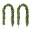 9 Ft. Christmas Greenery PE Dripping Cedar Prelit Garland With Red Berries (Set Of 2) -Northlight Shop glitzhome christmas garland 2016000068 64 1000