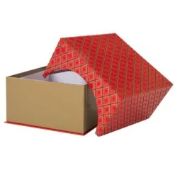 4.88 In. Nesting Box Tower Red (Set Of 5) -Northlight Shop glitzhome christmas gift boxes 1504004192 c3 1000