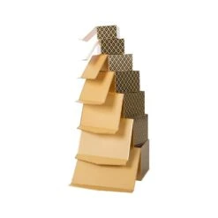 4.88 In. Metallic Gold Exterior Gift Box. (Set Of 5) -Northlight Shop glitzhome christmas gift boxes 1504004194 44 1000