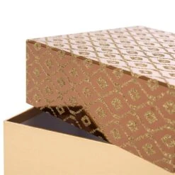 4.88 In. Metallic Gold Exterior Gift Box. (Set Of 5) -Northlight Shop glitzhome christmas gift boxes 1504004194 4f 1000