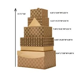 4.88 In. Metallic Gold Exterior Gift Box. (Set Of 5) -Northlight Shop glitzhome christmas gift boxes 1504004194 76 1000