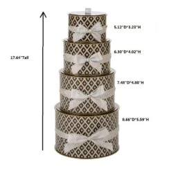 5.59 In. Round Gift Box (Set Of 4) -Northlight Shop glitzhome christmas gift boxes 1504004202 44 1000