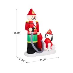 7 Ft. Lighted Inflatable Fire Fighter With Puppy Dog Decor 12 7 Ft. Lighted Inflatable Fire Fighter With Puppy Dog Decor -Northlight Shop glitzhome christmas inflatables 2005200006 1f 1000
