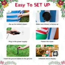 6 Ft. H 2 Ft. Inflated Width Lighted Santa Under Coconut Tree Decor -Northlight Shop glitzhome christmas inflatables 2005200026 1f 1000