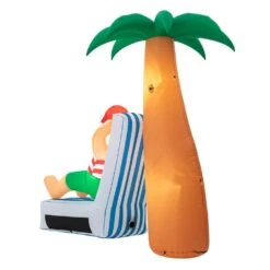 6 Ft. H 2 Ft. Inflated Width Lighted Santa Under Coconut Tree Decor -Northlight Shop glitzhome christmas inflatables 2005200026 76 1000