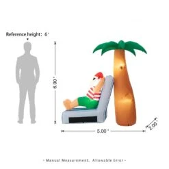 6 Ft. H 2 Ft. Inflated Width Lighted Santa Under Coconut Tree Decor -Northlight Shop glitzhome christmas inflatables 2005200026 c3 1000