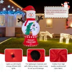 8.00 Ft. Lighted Inflatable Snowman Globe Scene Decor -Northlight Shop glitzhome christmas inflatables 2005200033 44 1000