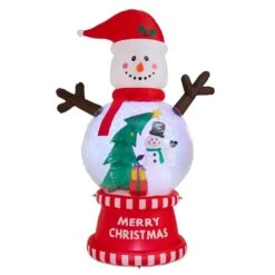8.00 Ft. Lighted Inflatable Snowman Globe Scene Decor