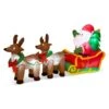Lighted Inflatable Santa Sleigh Decor Inflated Height (2 Ft.)