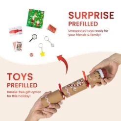 2.00 In. Christmas Gingerbread Man Party Cracker Ornament With Gift Contents (8 Pack) -Northlight Shop glitzhome christmas ornament sets 2039900012 4f 1000