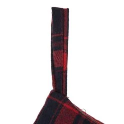 19 In. L Plush Stocking With Plaid Cuff -Northlight Shop glitzhome christmas stockings 1113004084 1f 1000
