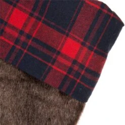 19 In. L Plush Stocking With Plaid Cuff -Northlight Shop glitzhome christmas stockings 1113004084 4f 1000