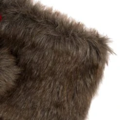 21 In. H Black/Red Polyester Fur Buffalo Plaid Christmas Stocking -Northlight Shop glitzhome christmas stockings 1113202573 1f 1000