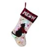 21 In. L LED Embroidered Linen Christmas Stocking - Cat -Northlight Shop glitzhome christmas stockings 1113203058 64 1000