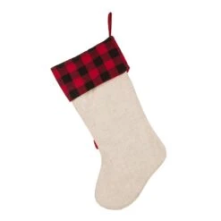 21 In. L LED Embroidered Linen Christmas Stocking - Cat 14 21 In. L LED Embroidered Linen Christmas Stocking - Cat -Northlight Shop glitzhome christmas stockings 1113203058 76 1000