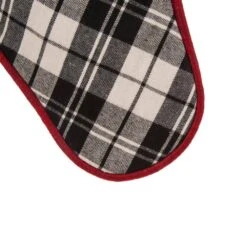 20 In. L Black And White Plaid Fabric Christmas Stocking -Northlight Shop glitzhome christmas stockings 1113203329 1f 1000
