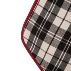 20 In. L Black And White Plaid Fabric Christmas Stocking -Northlight Shop glitzhome christmas stockings 1113203329 44 1000