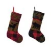 19 In. Acrylic Plaid Stocking With Rug Hooked Reindeer And Bear (Set Of 2) 12 19 In. Acrylic Plaid Stocking With Rug Hooked Reindeer And Bear (Set Of 2) -Northlight Shop glitzhome christmas stockings 2004700018 64 1000