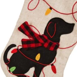 21 In. Polyester LED Embroidered Linen Dog And Cat Christmas Stocking (2-Pack) -Northlight Shop glitzhome christmas stockings 2004700022 fa 1000