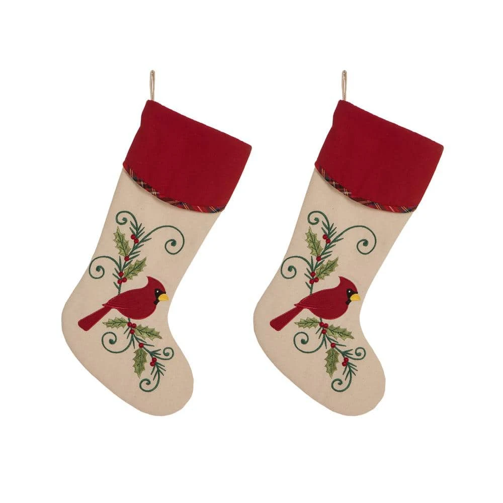 21 In. Polyester Fabric Christmas Decoration Stocking (2-Pack) 1 21 In. Polyester Fabric Christmas Decoration Stocking (2-Pack)