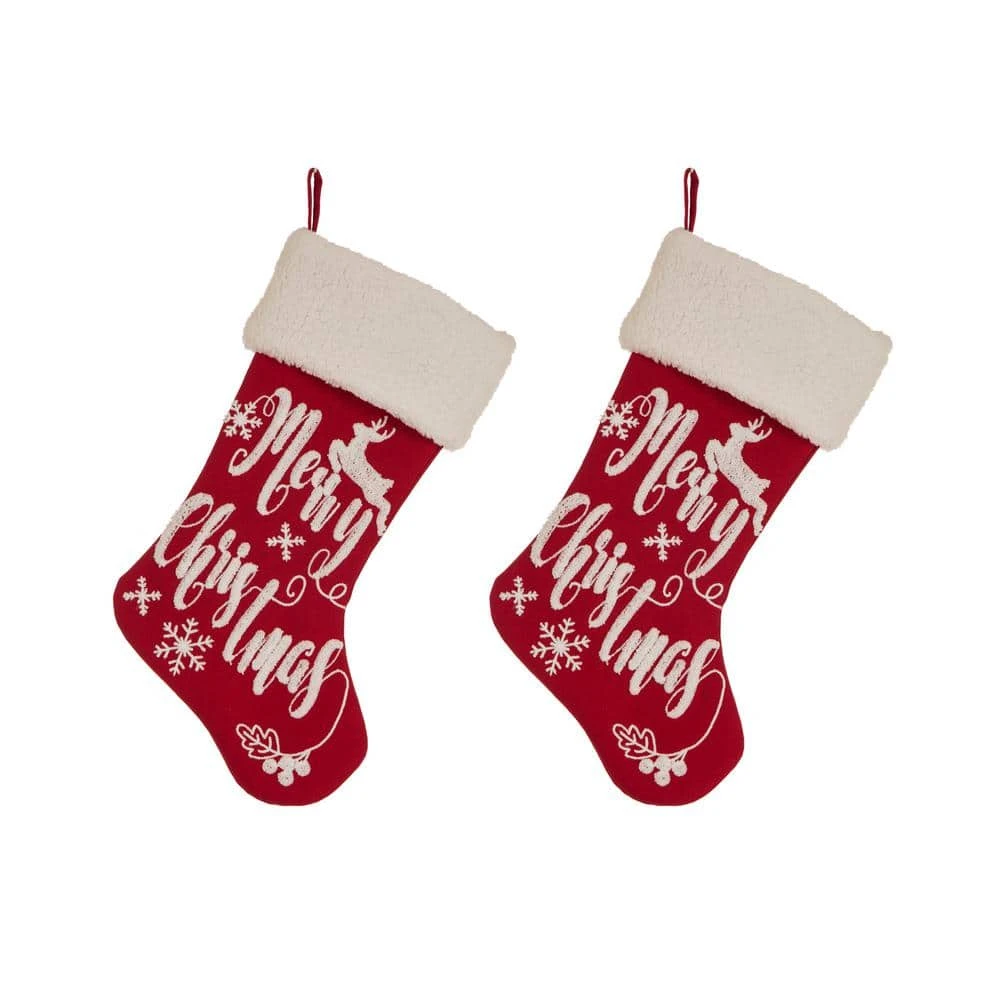 21 In. H Fabric Polyester Christmas Decoration Merry Christmas Stocking (2-Pack) 1 21 In. H Fabric Polyester Christmas Decoration Merry Christmas Stocking (2-Pack)