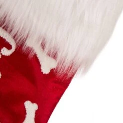 21 In. H Polyester Velvet Christmas Stocking With Plush Cuff- Good Dog (2-Pack) -Northlight Shop glitzhome christmas stockings 2004700061 1f 1000