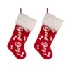 21 In. H Polyester Velvet Christmas Stocking With Plush Cuff- Good Dog (2-Pack) -Northlight Shop glitzhome christmas stockings 2004700061 64 1000