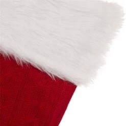 2-Pack 20 In. H Knitted Stocking With Faux Fur Cuff -Northlight Shop glitzhome christmas stockings 2004700106 1f 1000