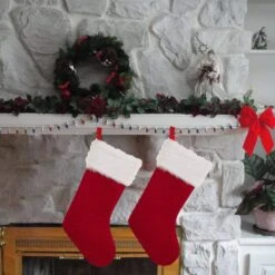 2-Pack 20 In. H Knitted Stocking With Faux Fur Cuff -Northlight Shop glitzhome christmas stockings 2004700106 4f 1000