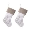 2-Pack 21 In. H White Fleece With Christmas Tree And Snowflake Stocking -Northlight Shop glitzhome christmas stockings 2004700114 64 1000