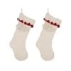 2-Pack 22 In. H Knitted White Christmas Stocking With Red Trim And Pompom 3 2-Pack 22 In. H Knitted White Christmas Stocking With Red Trim And Pompom -Northlight Shop glitzhome christmas stockings 2004700121 64 1000