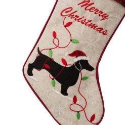 21 In. H Fabric Christmas Stocking - Dachshund (2-Pack) -Northlight Shop glitzhome christmas stockings 2004700122 4f 1000