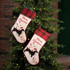 21 In. H Fabric Christmas Stocking - Dachshund (2-Pack) -Northlight Shop glitzhome christmas stockings 2004700122 c3 1000