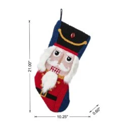 21 In. Hooked Nutcracker Stocking -Northlight Shop glitzhome christmas stockings 2004700143 c3 1000