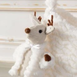 21 In. White Plush Christmas Stocking With Complimentary Reindeer Ornament -Northlight Shop glitzhome christmas stockings 2004700148 1f 1000