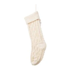 22 In. White Knitted Christmas Stocking With Pompon Tassel 9 22 In. White Knitted Christmas Stocking With Pompon Tassel -Northlight Shop glitzhome christmas stockings 2004700149 66 1000