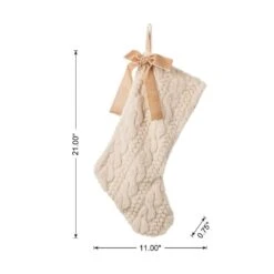 21 In. Milk Coffee Brown Twisted Faux Marten Fur Christmas Stocking With Bow 10 21 In. Milk Coffee Brown Twisted Faux Marten Fur Christmas Stocking With Bow -Northlight Shop glitzhome christmas stockings 2004700152 c3 1000