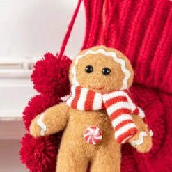 22 In. Red Knitted Christmas Stocking With Complimentary Gingerbread Man Ornament (2 Pack) -Northlight Shop glitzhome christmas stockings 2004700155 1f 1000