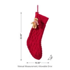 22 In. Red Knitted Christmas Stocking With Complimentary Gingerbread Man Ornament (2 Pack) -Northlight Shop glitzhome christmas stockings 2004700155 c3 1000
