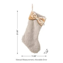 21 In. Faux Fox Fur Christmas Stocking With Bow (2 Pack) 8 21 In. Faux Fox Fur Christmas Stocking With Bow (2 Pack) -Northlight Shop glitzhome christmas stockings 2004700156 c3 1000
