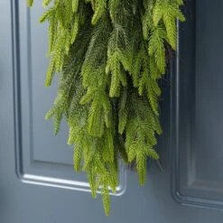 31.5 In. Greenery PE Dripping Artificial Christmas Swag Teardrop 12 31.5 In. Greenery PE Dripping Artificial Christmas Swag Teardrop -Northlight Shop glitzhome christmas swag 2016000058 fa 1000